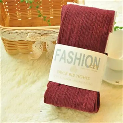 K068 Burgundy VISNXGI, Осень-зима, плотные колготки, Хлопковые вязаные чулки, яркие цвета, для женщин, теплые, в полоску, женские, в полоску, черные колготки - Цвет: K068 Burgundy