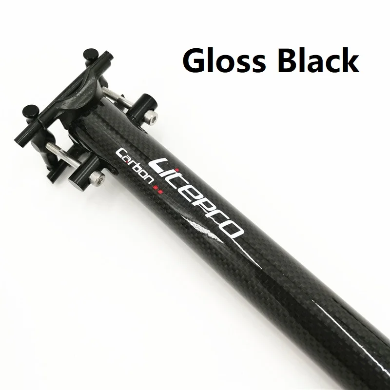 Gloss Black Litepro Brompton Подседельный штырь из углеродного волокна 31,8 мм* 580 мм, Сверхлегкий Подседельный штырь для велосипеда - Цвет: Gloss Black