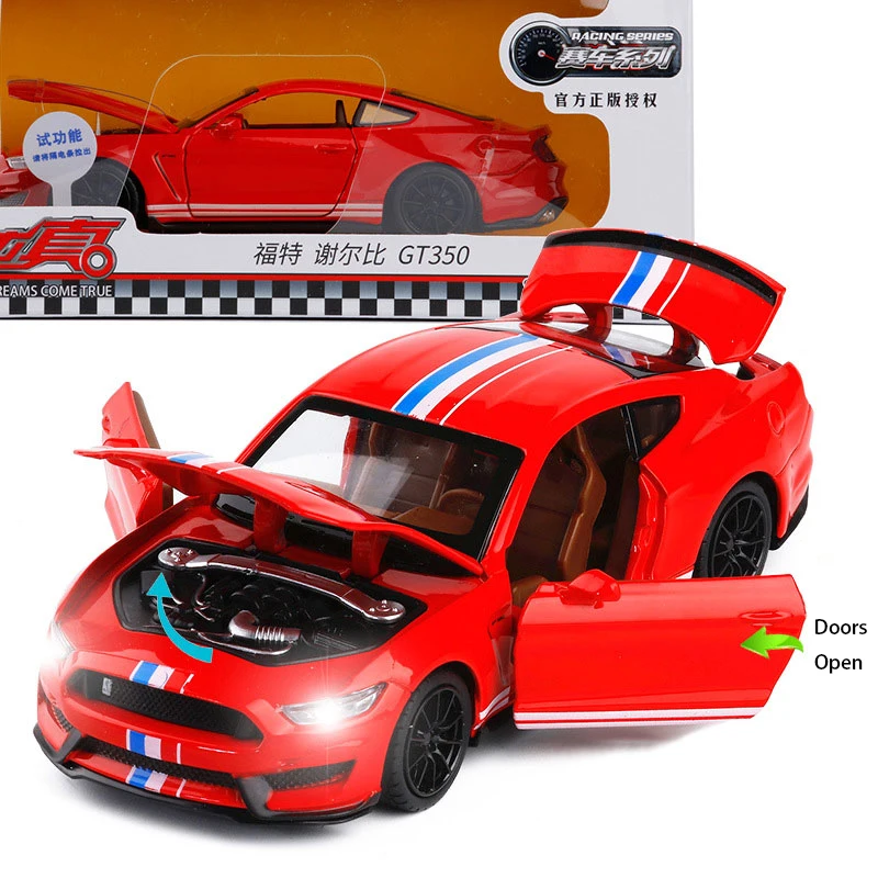 HOMMAT 1:32 Масштаб Ford Mustang Shelby GT350 Игрушечная модель автомобиля Diecasts& игрушечные транспортные средства сплав металлическая модель автомобиля подарки игрушки для детей