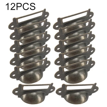 

12pcs Retro Vintage Cupboard Drawer Knobs Handle Pulls Cabinet Door W/ Screws