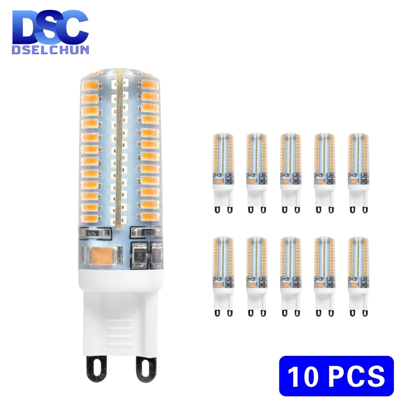 10 шт./лот G9 светодиодные лампы 3W 4W 5W 6W 220V 240V LED SMD 2835 3014 свет заменить 30 Вт/60 Вт