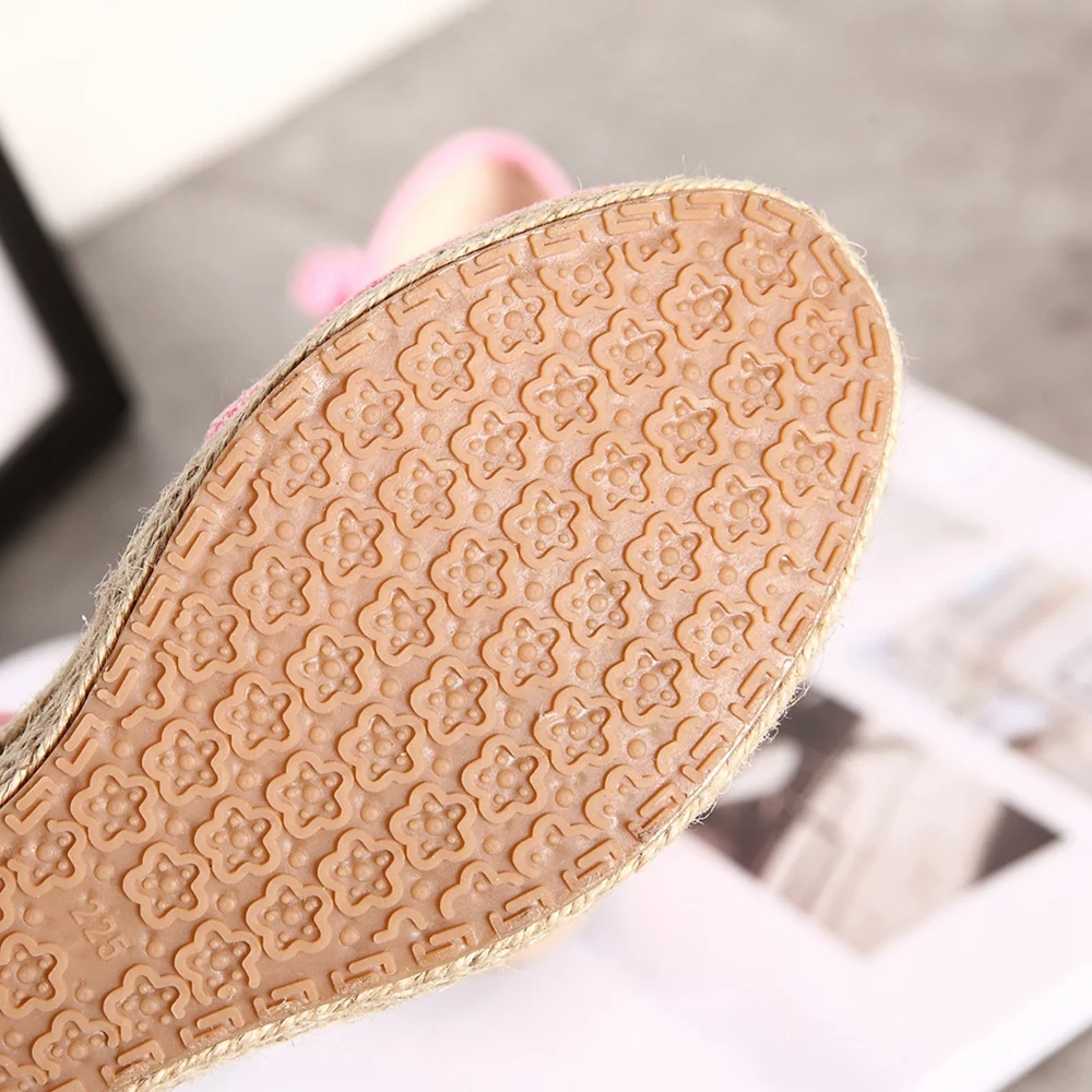 Veowalk Handmade Women Closed Toe Linen Wedge Espadrilles Sandals Summer Ladies Casual Ankle Strap Comfortable Platform Shoes