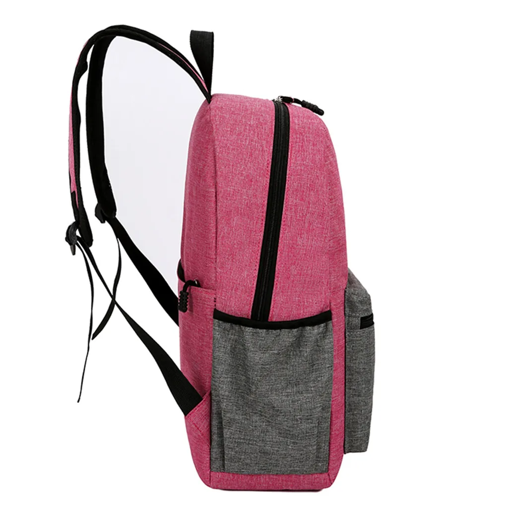 Модный уличный трехсекционный холщовый однотонный Рюкзак Дорожная сумка на молнии большой вместительный рюкзак# T2