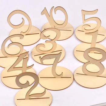 

10Pcs Wooden Place Card Holder Wedding Props Dinner Seat Number Cards Figure Indicator Home Party Decor Seating Assignment m2627