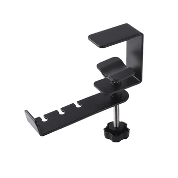 

Practical Adjustable Table Durable Headphone Bracket Metal Hook Office Holder Multifunctional 360 Degree Rotary Clip Design Home