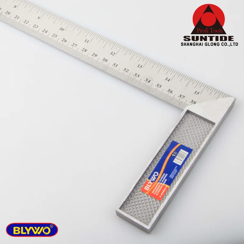 1pc 16inch Stainless Steel Right Measuring Ruler Tool 90 degree metric and inch Angle Square Ruler
