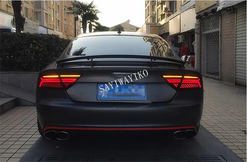 Автомобильный Стайлинг задние фонари чехол для Audi A7 задний фонарь 2012- светодиодный Audi A7 задние фонари задний фонарь задний багажник drl+ сигнал+ тормоз+ Риверс