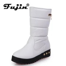 Fujin/Новинка года; женская зимняя обувь; короткие ботинки средней высоты и бархатные женские ботинки; хлопковая обувь с толстой подкладкой; теплые женские ботинки