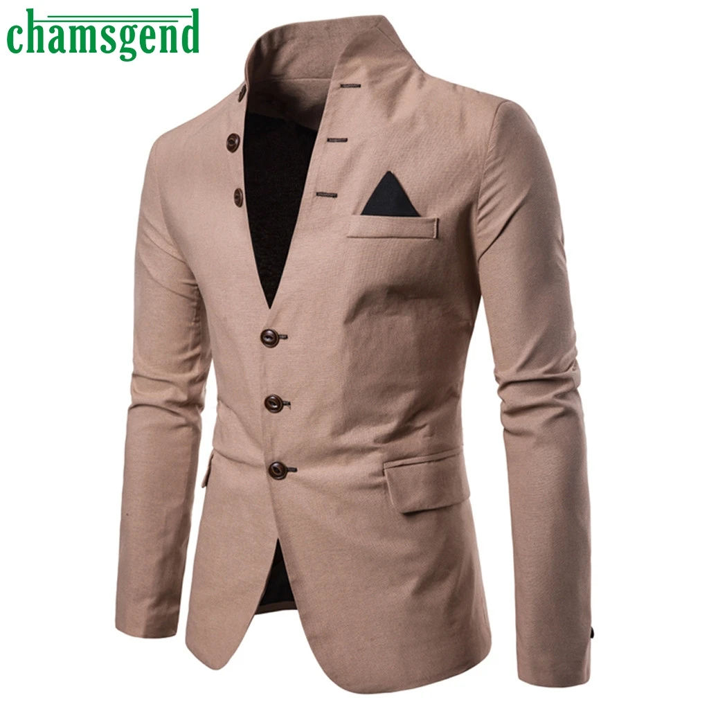 Chamsgend, Ретро стиль, пиджак, мужской, однотонный, деловой, пальто, для мужчин, s, формальный, приталенный, с длинным рукавом, Блейзер, Мужской Блейзер, пальто, куртка, Топ