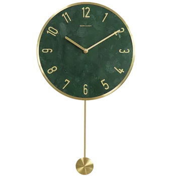 

Modern Creative Wall Clock Marble Mechanism Silent Simple Home Decor Wall Clock Metal Round Relogio De Parede Wall Watch DE50WC