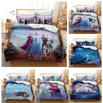 

Frozen Quilt Cover Set 3D Cartoon Disney Bedding Kid Room Elsa Princess Bedclothes Bedding Suit Duvet Covers Pillow Case Cover