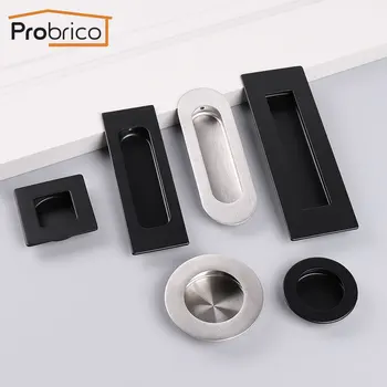 

Probrico Matte black Cabinet Handles and knobs Recessed Flush Furniture Pulls Stainless steel Kitchen Wardrobe door handles