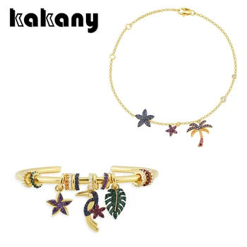 

Kakany 2020 New High-quality Tropical Flowers And Palm Tree Adjustable Bracelet/anklet Original Ladies Fashion Charm Jewelry