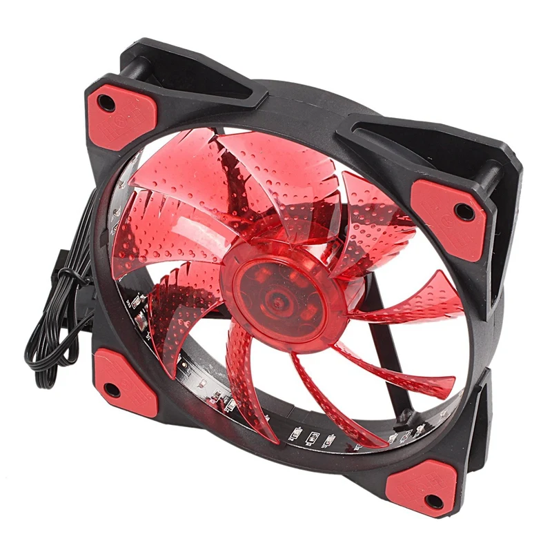 RISE-2PCS 120mm PC Computer 16db Ultra Silent 33 Leds Case Fan Heatsink Cooler Cooling With Anti-Vibration Rubber,12CM Fan,12VDC