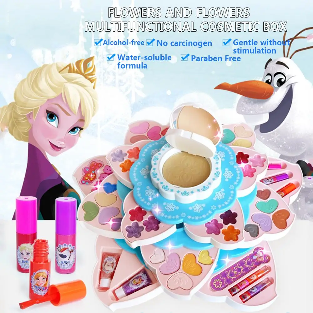 Новинка; Лидер продаж! Disney Замороженные детские игрушки Парикмахерская дети подарок на день рождения цветок Форма девушки Косметика Игрушки для девочек комплект макияжа для детей