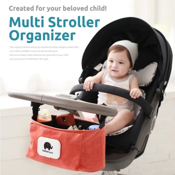 

Multifunctional Baby Stroller Hanging Bag Basket Organizer Bottle Diaper Storage Bag Pram Carriage Stroller Accessories 4 Colors