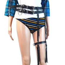 Женское сексуальное кожаное кольцо для ног, подвязка в стиле панк, сердце, заклепки, облегающее кольцо в стиле панк, готика, эластичный кожаный ремень