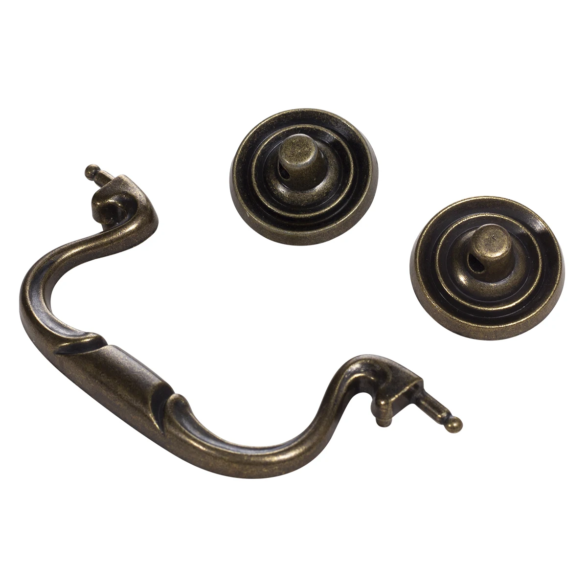 Antique Bronze Bail Style Drawer Pull Handle Vintage Cupboard Old Desk Dresser Vanity etc Furniture CC 96mm,cabinet handles