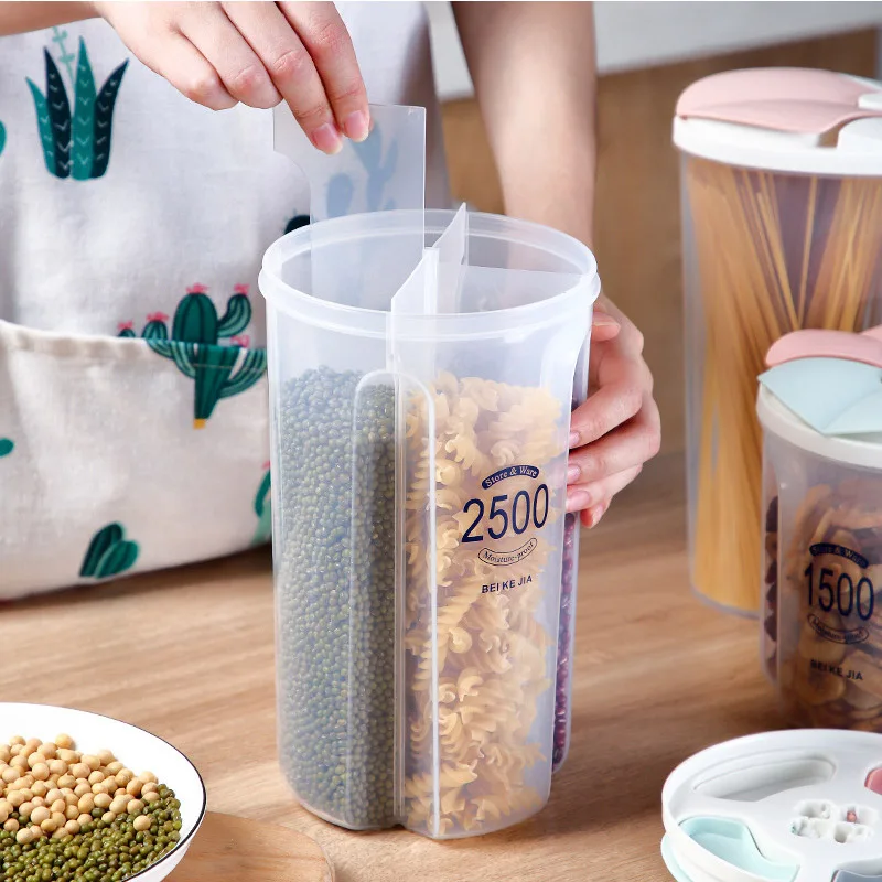 

Whole Grain Storage Box Partition Transparent Moisture Proof Petal Sealed Can TP899