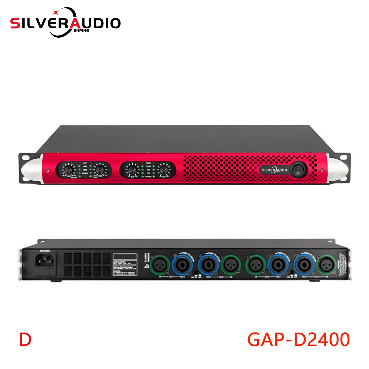 GAP-D2400 전문 KTV 고출력 디지털 앰프, 4 채널 600W * 4 스테이지 성능