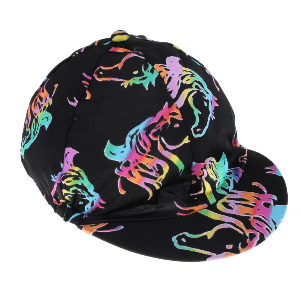 Black Pattern 61cm Стильный дышащий Конный красочный шлем для верховой езды крышка шляпы 2" Универсальный Размер - Цвет: Black Pattern 61cm