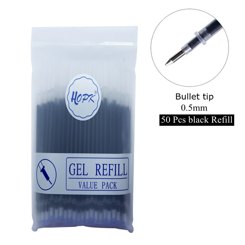 50Pcs Pen Refills Signature Rods For Handles 0.38mm Red Blue Black Ink School 