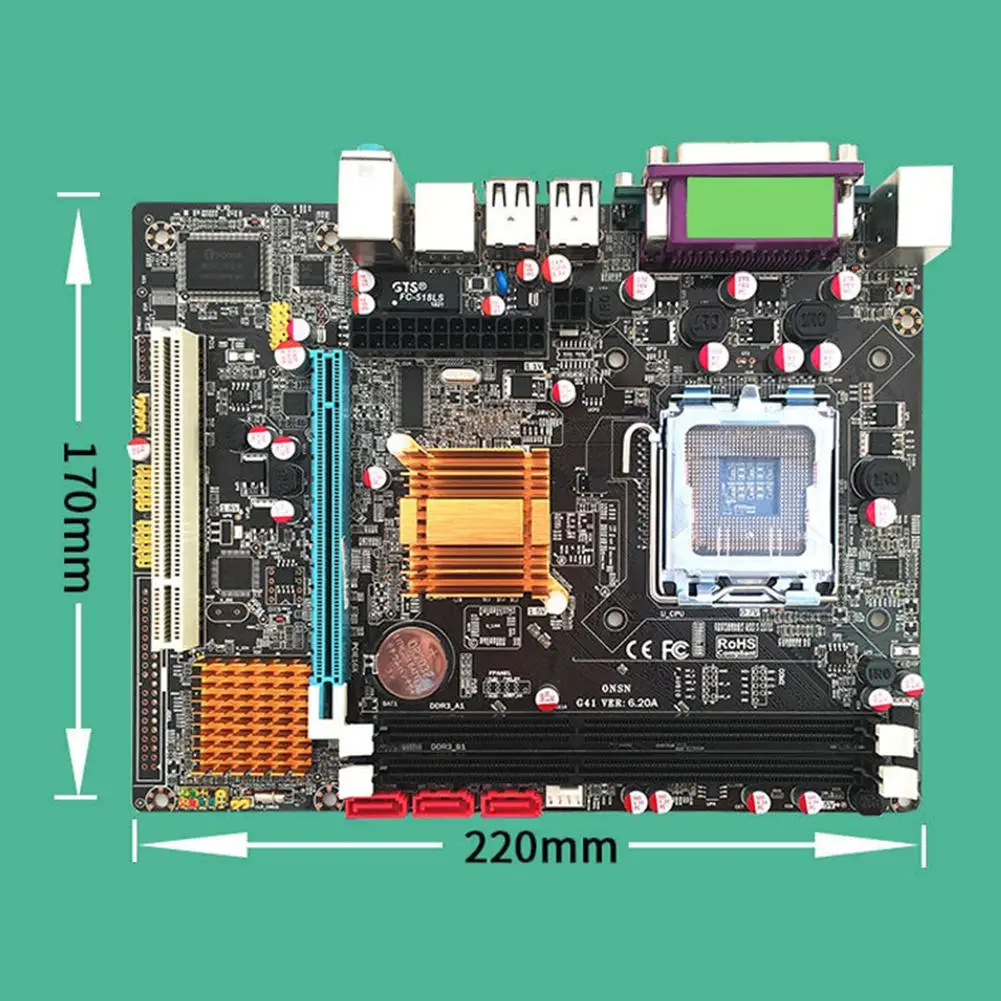Desktop Computer Motherboard With All Solid Capacitor SATA2 0 RJ45 LPT VGA Audio 771 775 CPU 3
