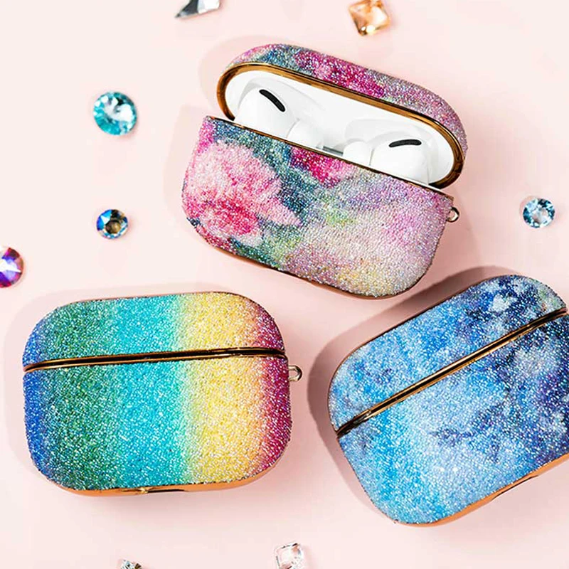 Оригинальный Kingxbar Стразы чехол для Airpods Pro роскошный цветной покрытый
