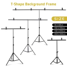 

T-Shape Portable Background Stand Kit Adjustable Photography Background Photo Backdrop Frame with Spring Clamps For Photo Studio