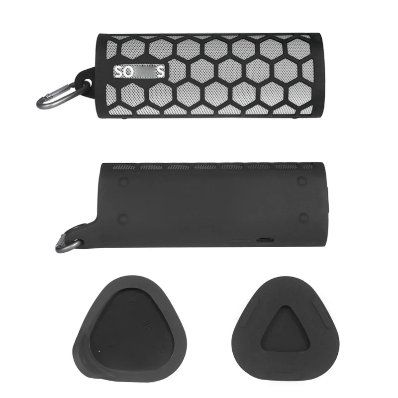 Dust-proof Silicone Carrying Case Honeycomb Protective Cover Shell Speaker Case for Sonos Roam Bluetooth-compatible Speaker