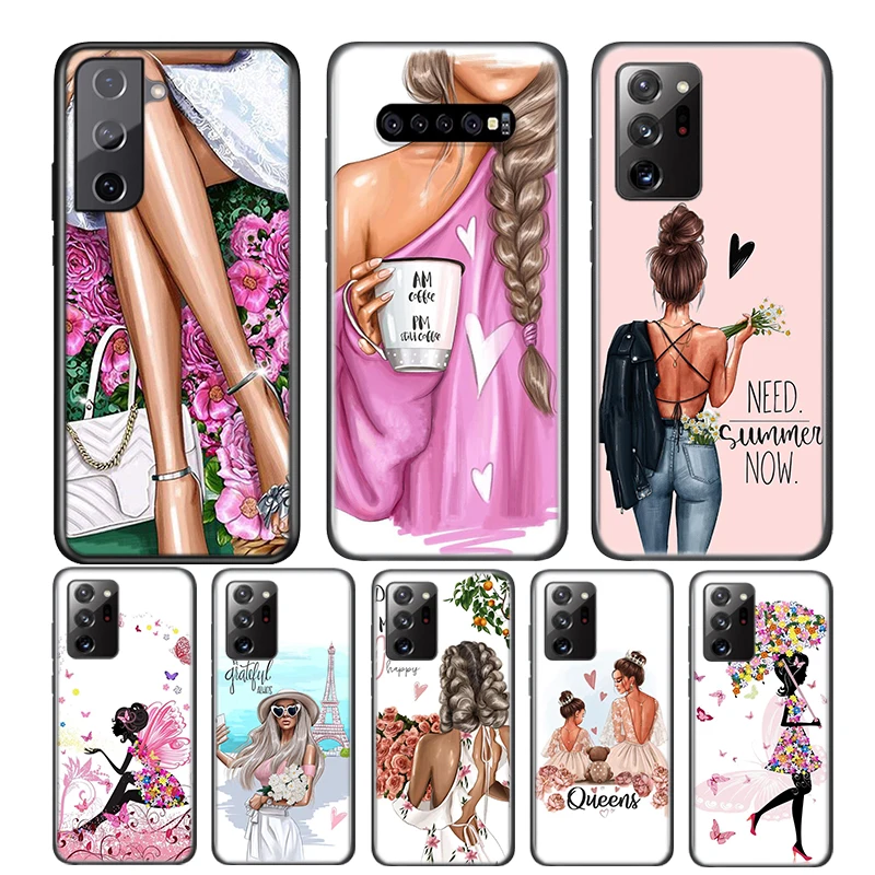 Summer Travel Baby Girl For Samsung Galaxy S21 S20 FE Ultra S10 S10E Lite 5G S9 S8 S7 S6 Edge Plus Phone Case | Мобильные телефоны