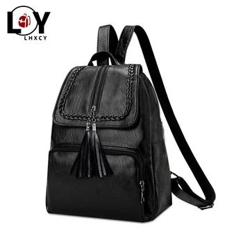 

Waterproof Large Capacity Pu Leather School Bags Women's Wear-resistant Multi-function Shoulder Bag Korean Travel Mummy Backpack