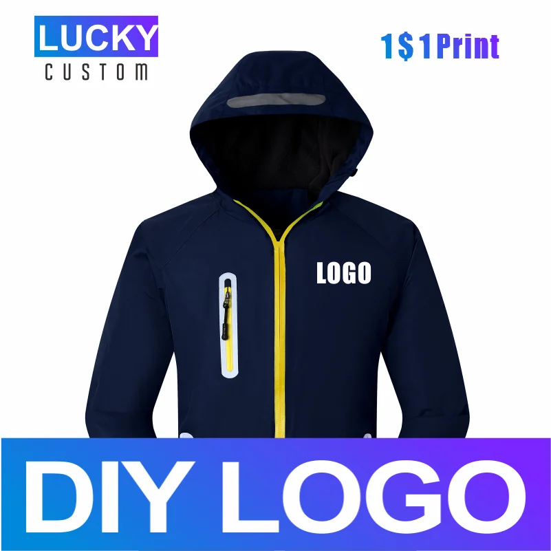 

LUCKY 2020 autumn and winter jacket cheap LOGO custom men's and women's sweatshirt winter jacket reflective zipper jacket