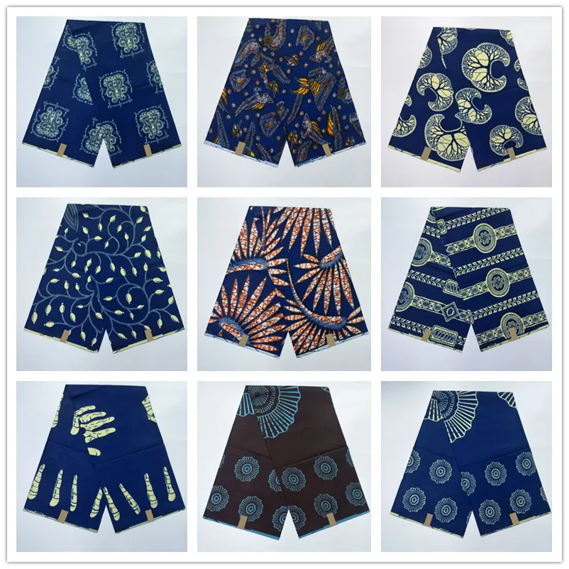 Африканская вощеная ткань принтом настоящий воск из Анкары хлопок 6 ярдов швейная нигерийская Гана ткань для африканского платья 101605