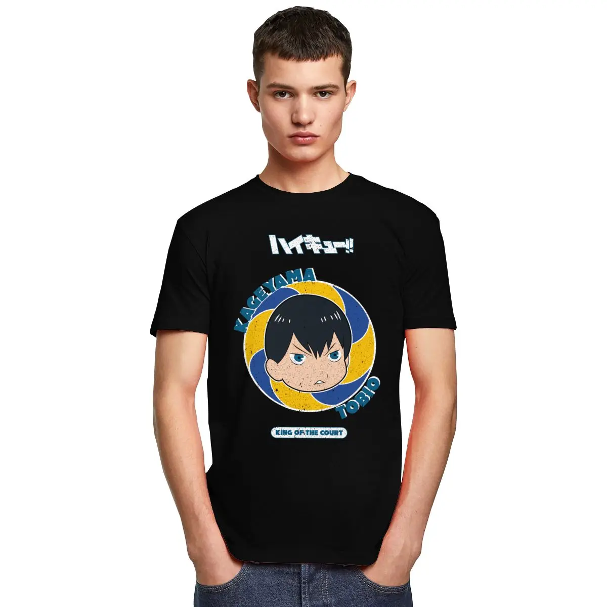 Ретро Kageyama Tobio In Волейбол Футболка с коротким рукавом из чистого хлопка футболки