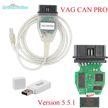 

OBD2 VAG CAN PRO V5.5.1 with FTDI FT245RL Chip VCP Diagnostic Interface USB Cable Support Can Bus UDS K Line Works for AUDI/VW