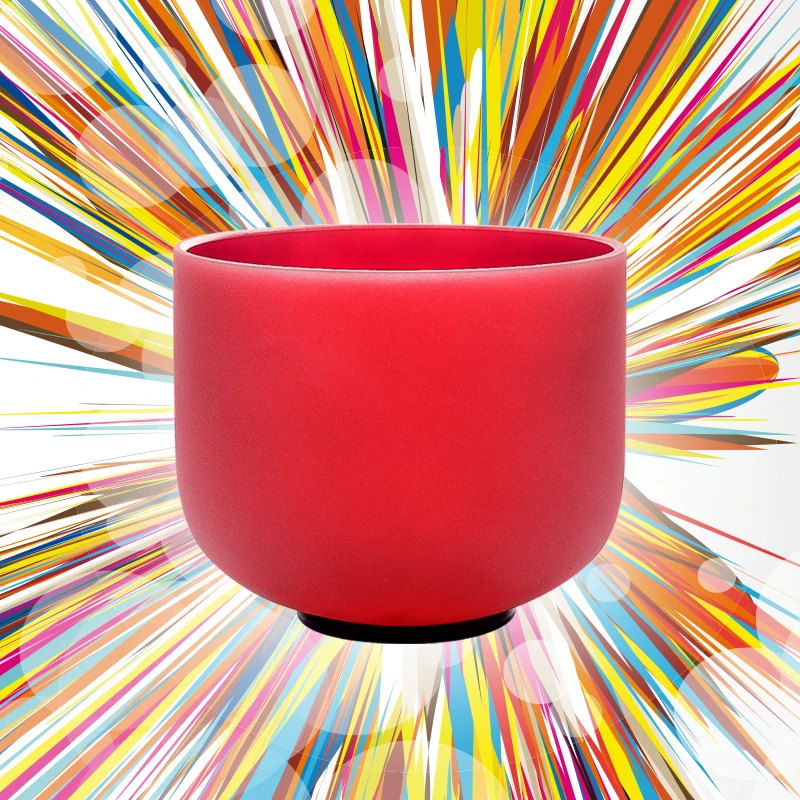 

TOPFUND Perfect Pitch C Note Root Chakra Red Colored Frosted Quartz Crystal Singing Bowl