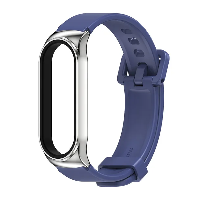 Strap for Mi Band 6 5 4 3 Metal Milanese Bracelet On Mi Band 4 Wristband Stainless Steel Mi Band6 Strap For Xiaomi Miband5 4 3 silver Blue