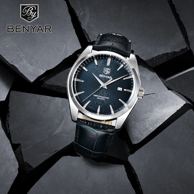 BENYAR New fashion men's watches quartz luxury watches for men simple business clock waterproof military men watch reloj hombre