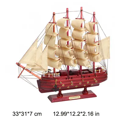 33*31*7 см Деревянный масштаб моделирования модели кораблей ручной работы ремесло парусная лодка наборы с светодиодный игрушка украшение стола Коллекция подарков - Цвет: Ship J Four shots