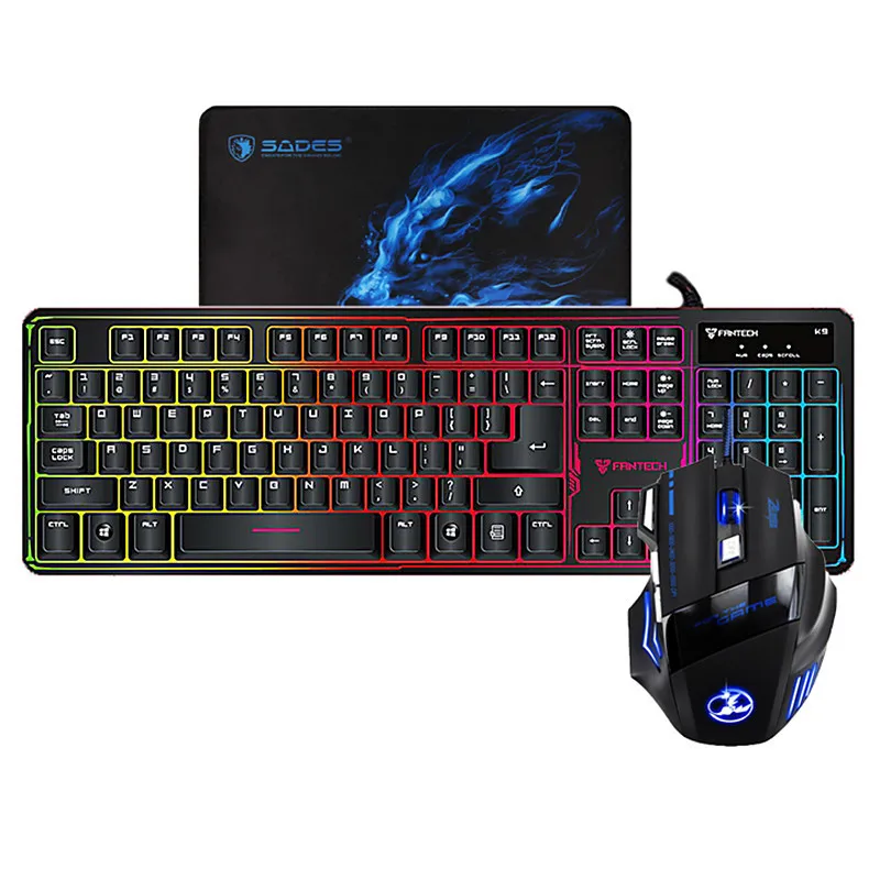 

Cable USB Shining Game Mouse And Keyboard Computer Machinery Handfeel Backlight Keyboard Mouse Set