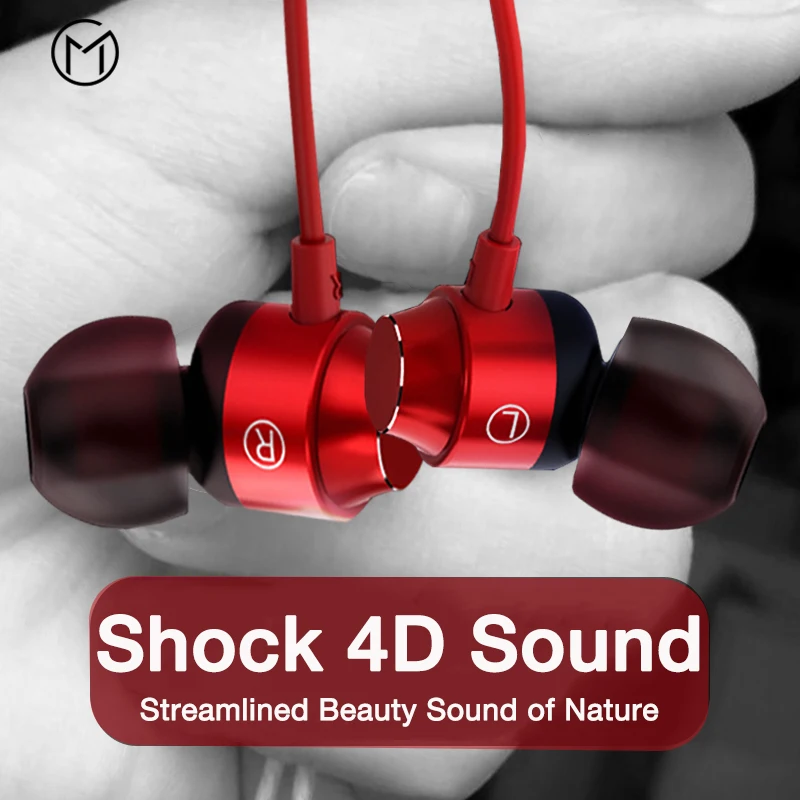 

Stereo Earphones Headphone with Microphone Magnetic Bass Earbuds Wired Gaming Headset For Phones Samsung Xiaomi Earphone