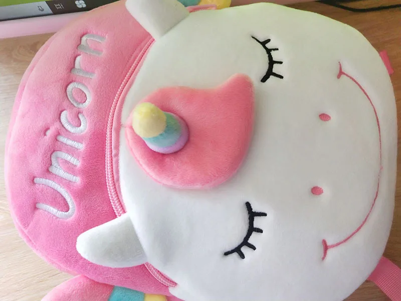 Baby Kids Unicorn Stuffed Backpack Cute Plush Toys Children Bag Kindergarten Schoolbag Girls Boys 3D Cartoon Animal Backpack