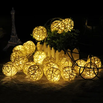 

Navidad 1M 3M Rattan Ball LED String Lights New Year Christmas Decorations Garland Christmas Tree Decoration Kerst Decoratie,Q