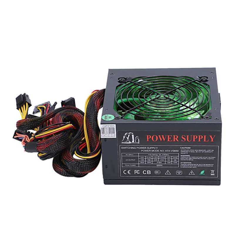 

170-260V Max 600W Power Supply Psu 12Cm Pfc Silent Fan 24Pin 12V Pc Computer Sata Gaming Pc Power Supply For Intel For Amd Compu