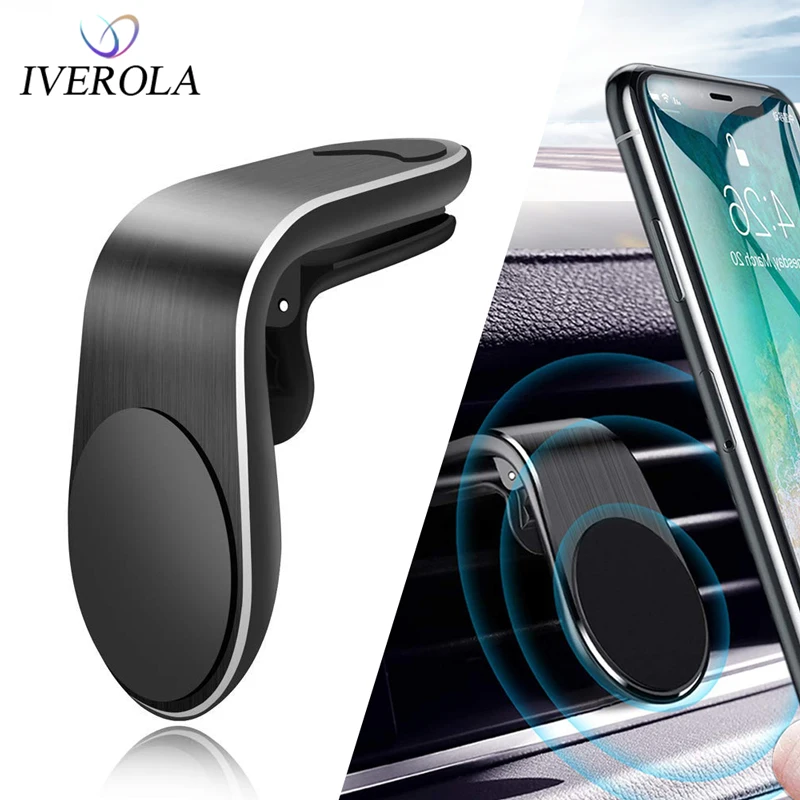 

Univerola Magnetic Car Phone Holder Universal Metal Mini Car Phone Mount Air Vent Clip Phone Holder Support For Xiaomi / iPhone