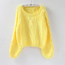 Женский свитер с круглым вырезом,, желтый свитер, женский свитер, джемпер карамельного цвета, Harajuku, шикарный короткий свитер для девушек