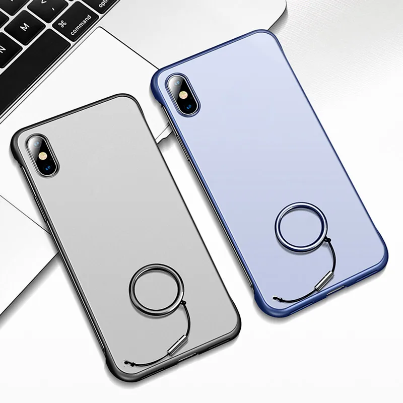 Матовый чехол для iPhone XS MAX XR X 8 8P 7 7P 6s 6 Plus защитная задняя крышка с кольцом без