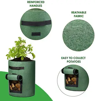 

5PCS 1.5mm Plant Growing Bag Felt 7Gallon Sweet Potato Planting Bag