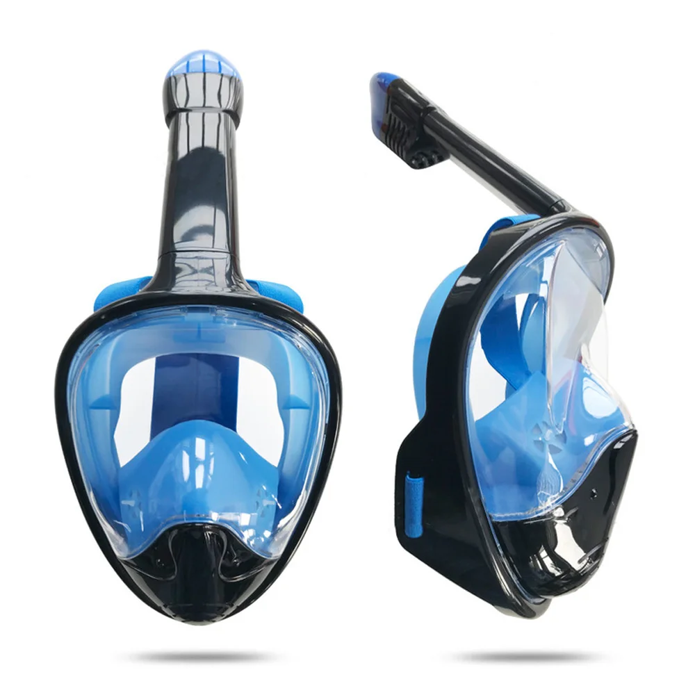 Маска для подводного плавания подводный Анти-туман Складная анфас маска для подводного плавания Для женщин Для мужчин детская маска для плавания маска для подводного плавания с аквалангом очки - Цвет: Black